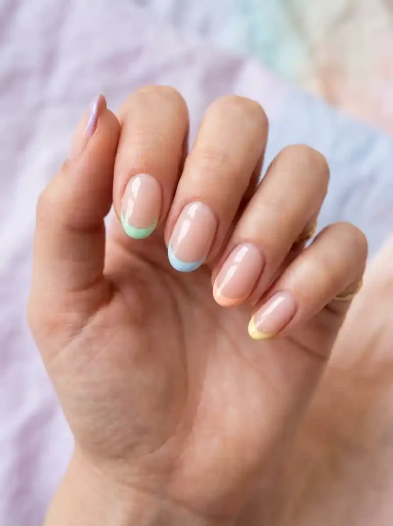 5. Pastel Rainbow Tips