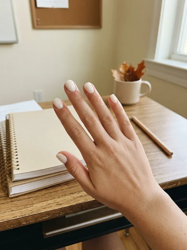 11. Milky White Nails