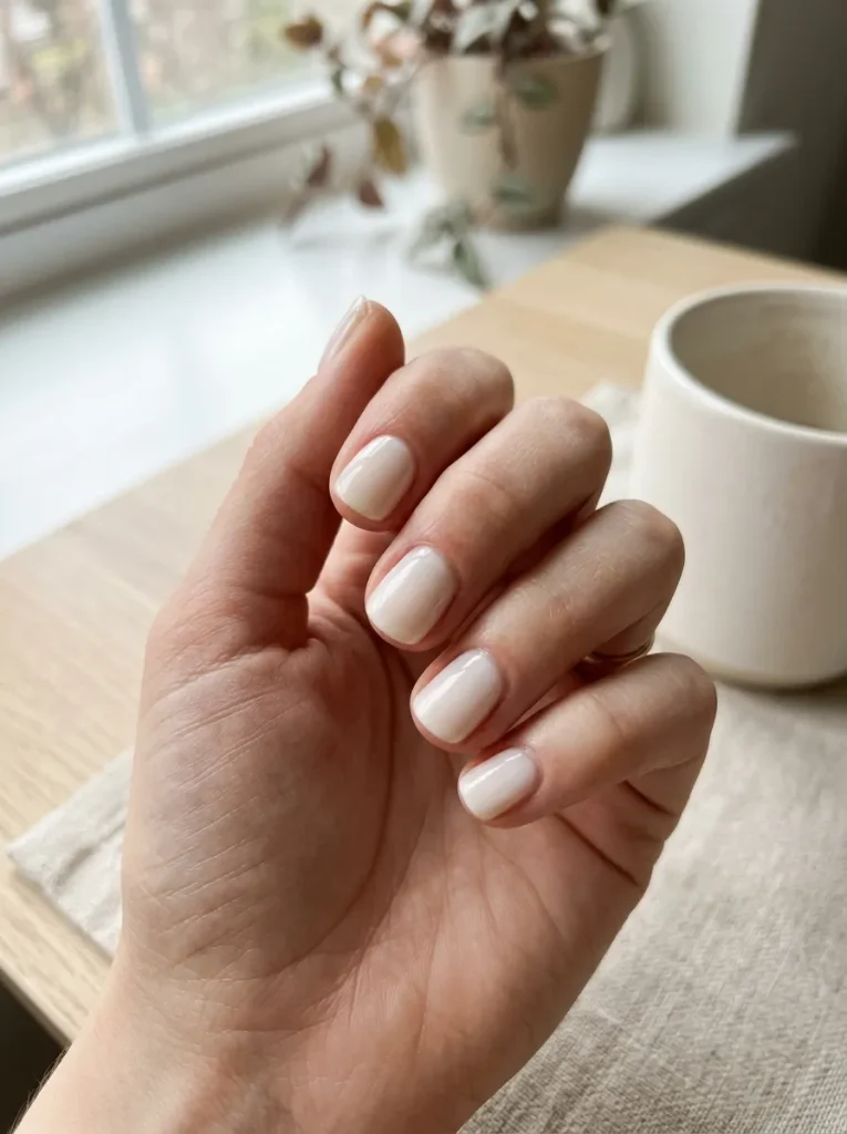 12. Milky White Nails