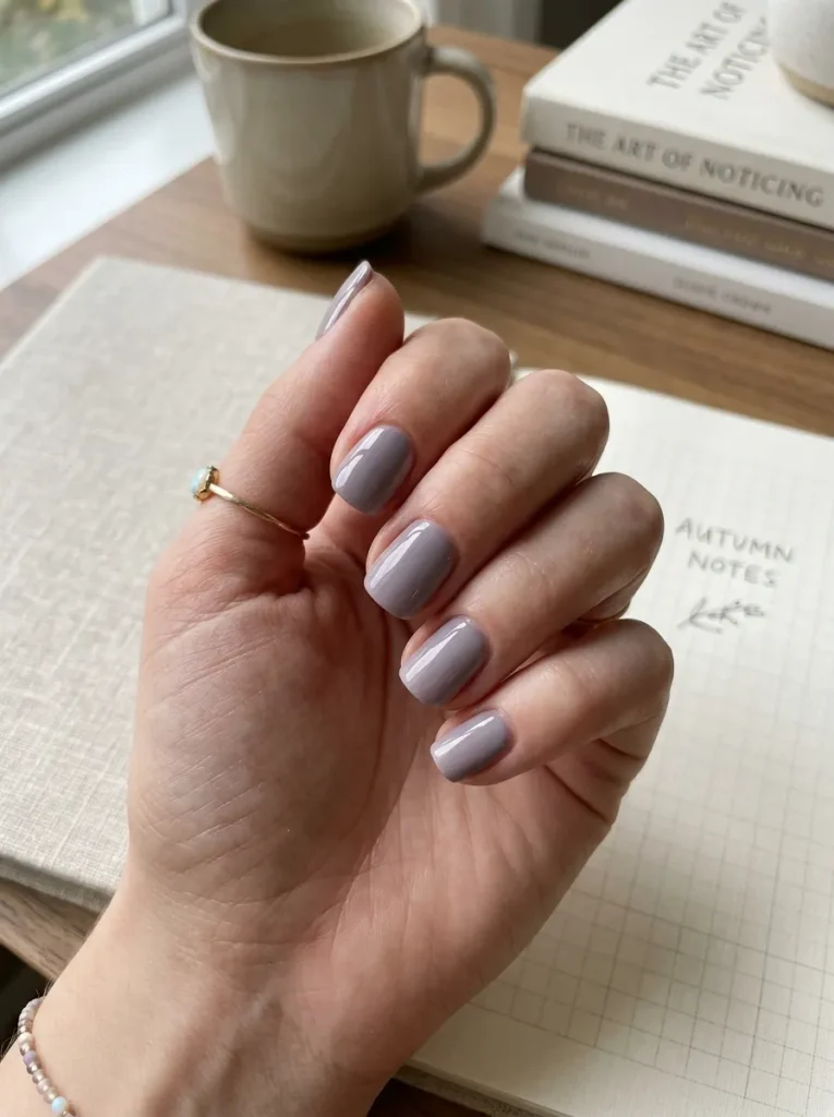 13. Lavender Gray Nails