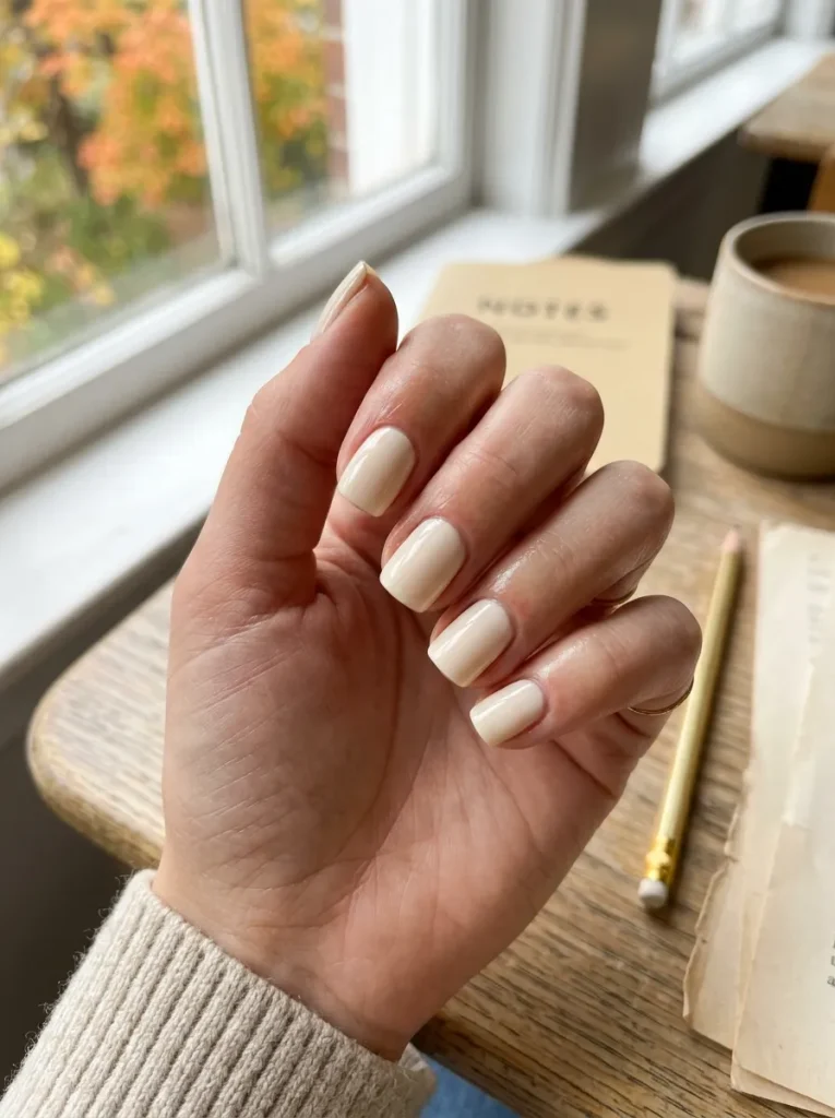 18. Creamy Ivory Nails