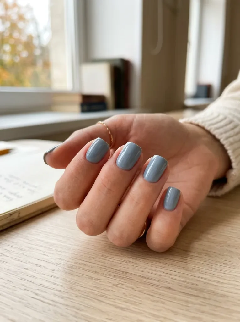 18. Dusty Blue Nails