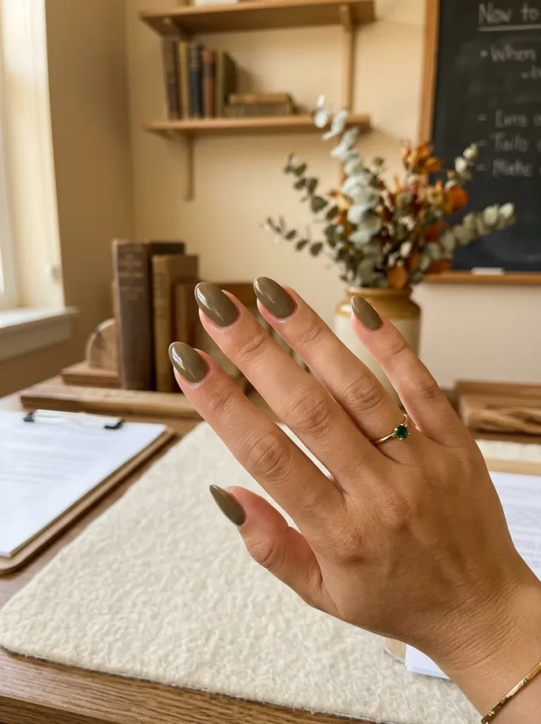 18. Olive Brown Nails
