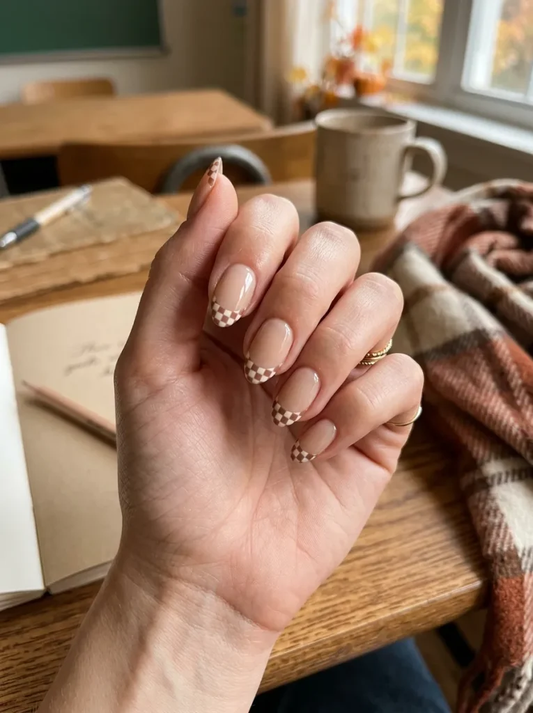19. Checker French Tips