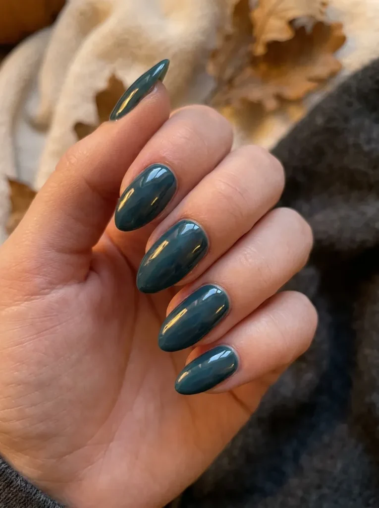 19. Deep Teal Nails