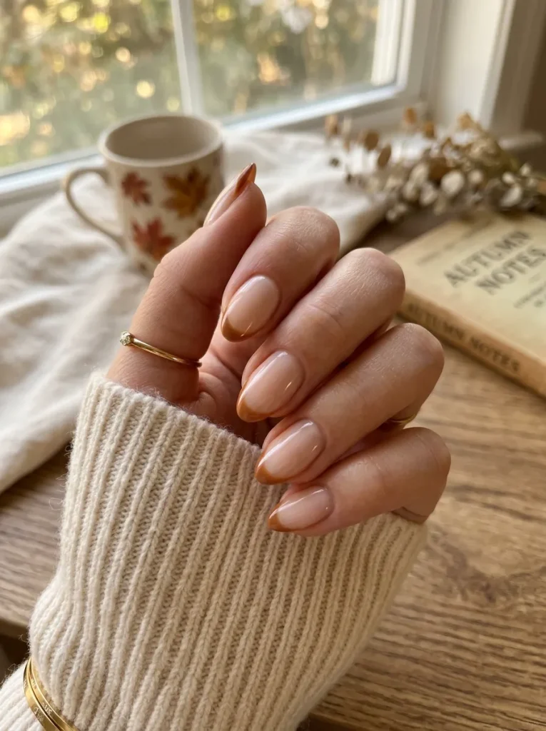 2. Caramel French Tips