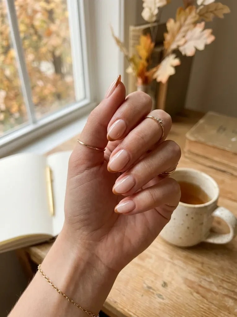 2. Caramel French Tips