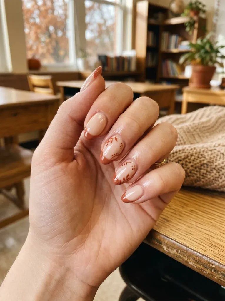 21. Rust Accent Nails