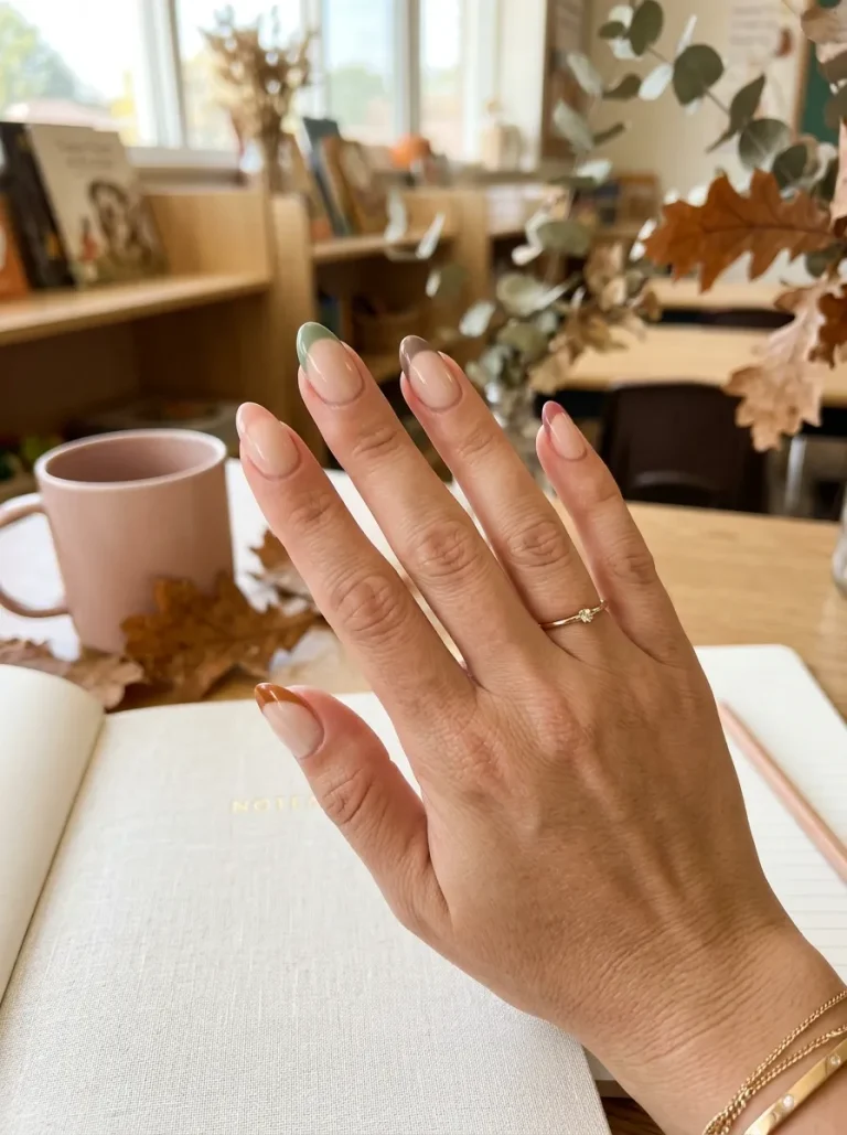 25. Back to School Nails for Teachers French Mix