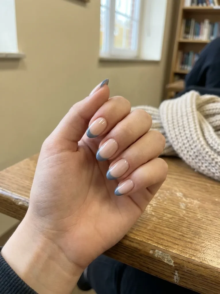 3. Blue French Tips