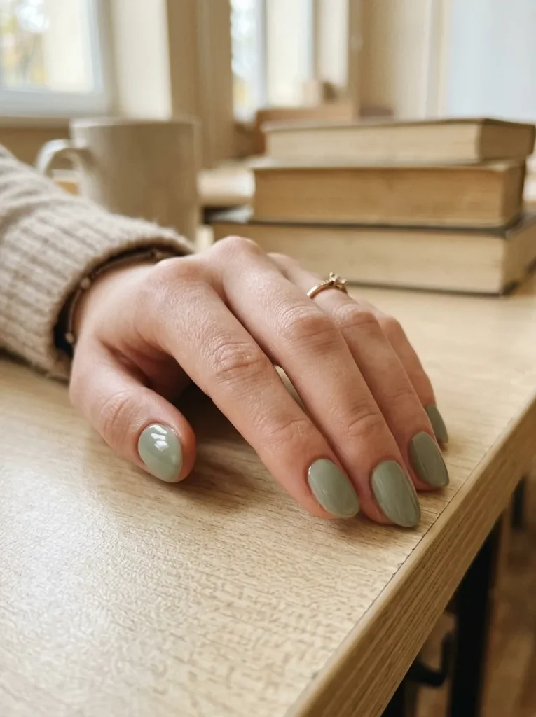 3. Soft Sage Nails