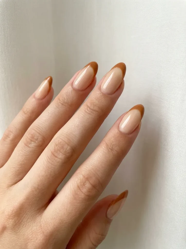 4. Caramel French Tips