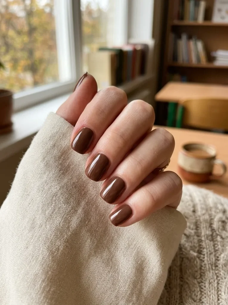 5. Chocolate Brown Nails