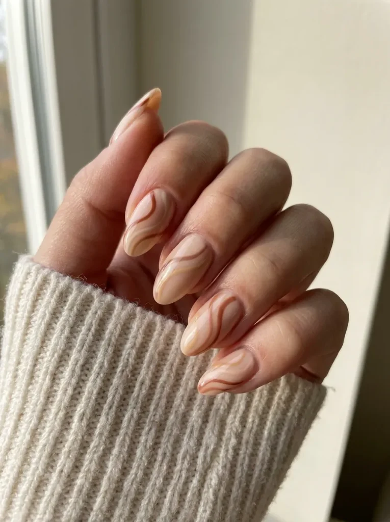6. Cinnamon Swirl Nails