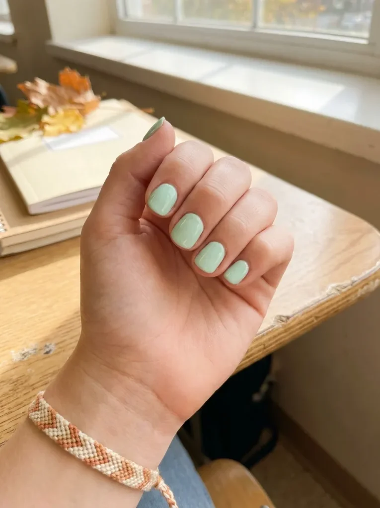6. Soft Mint Nails