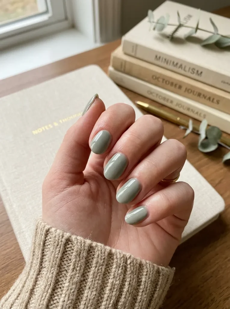 6. Soft Sage Nails