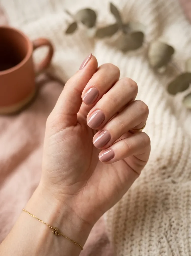 7. Dusty Rose Nails