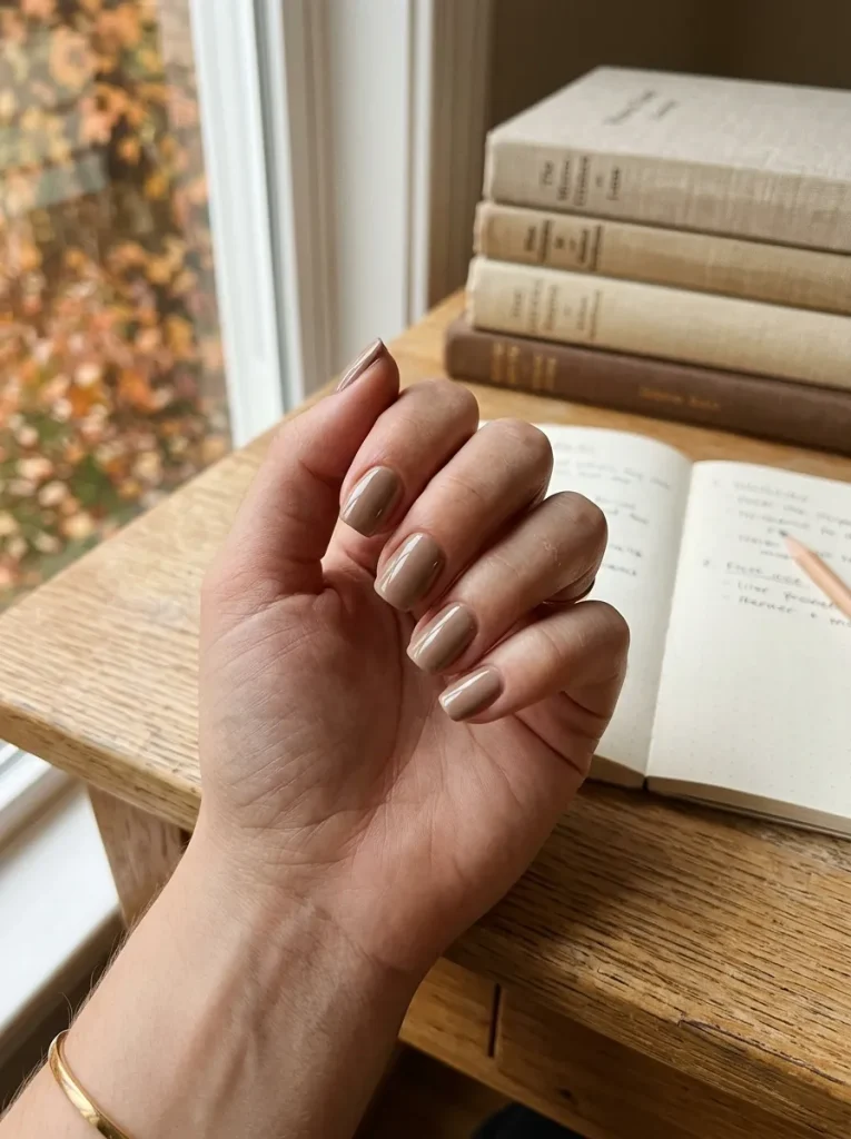 8. Warm Taupe Nails