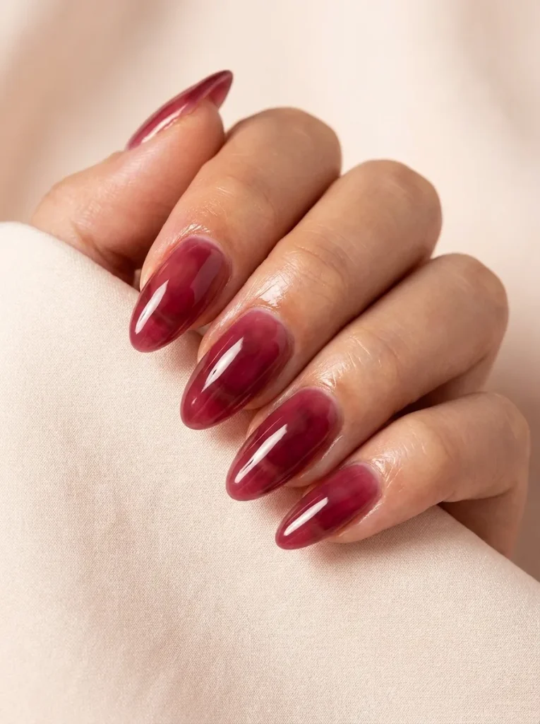 9. Cranberry Glaze Nails
