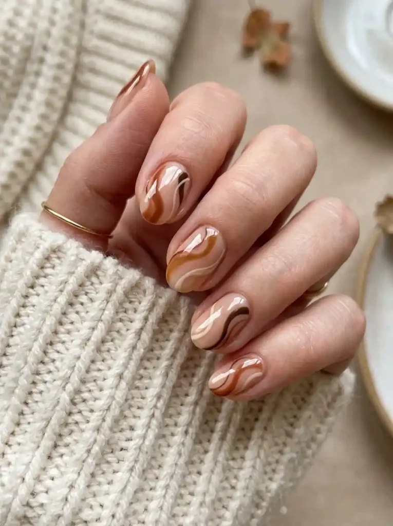 10. Cinnamon Swirl Nails