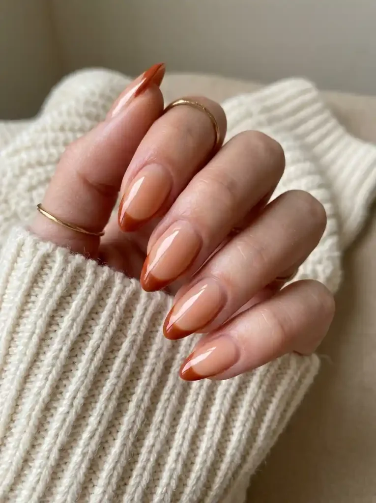 12. Burnt Orange French Tips