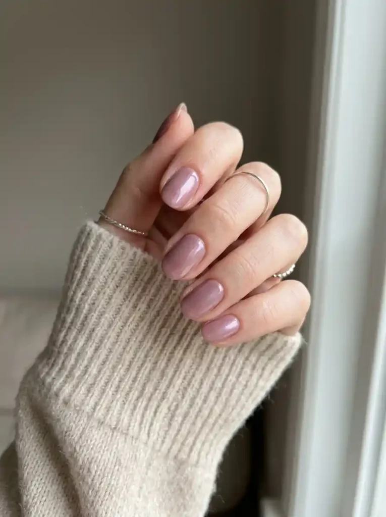 12. Mauve Shimmer Nails