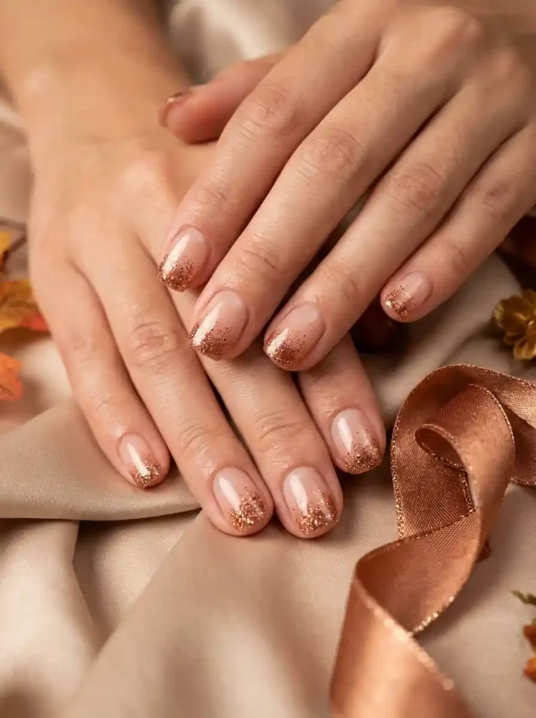 15. Copper Glitter Tips