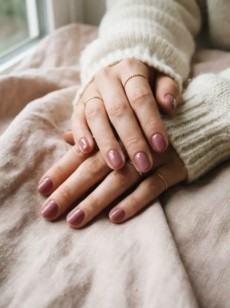 16. Mauve Rose Nails