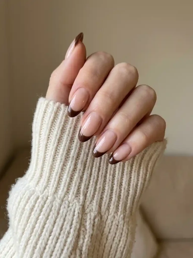 18. Chocolate French Manicure
