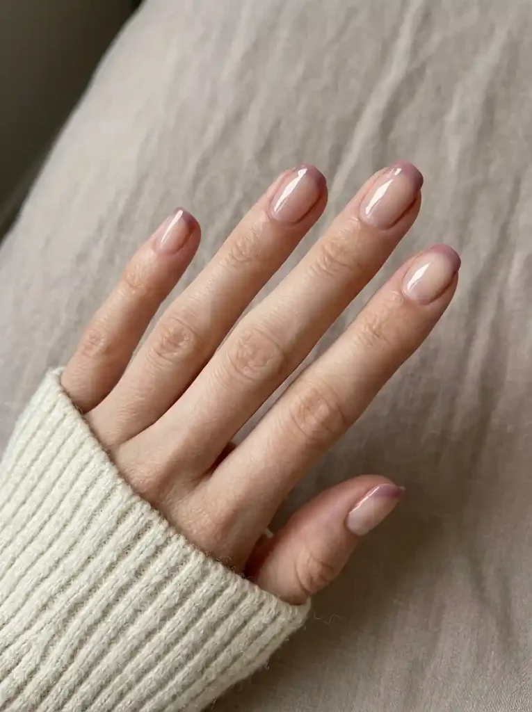 20. Mauve French Tips-October Nails Ideas