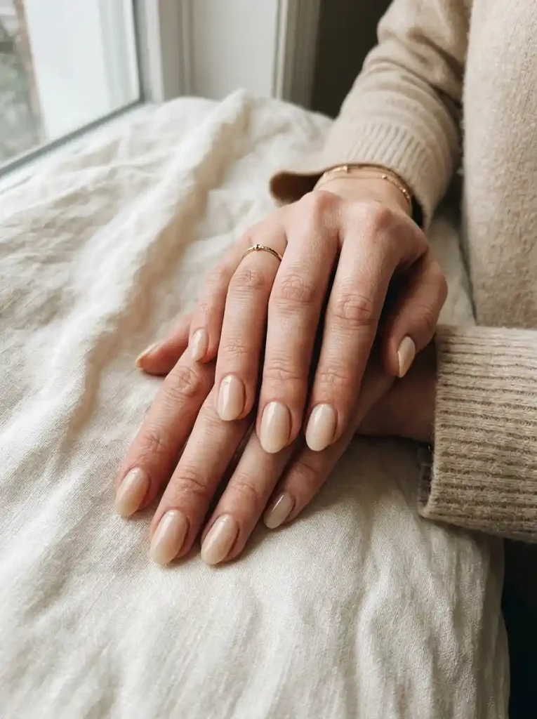 20. Milky Beige Nails