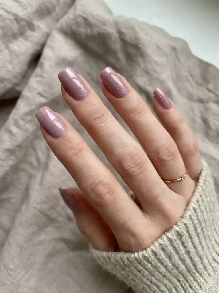 22. Mauve Shimmer Nails