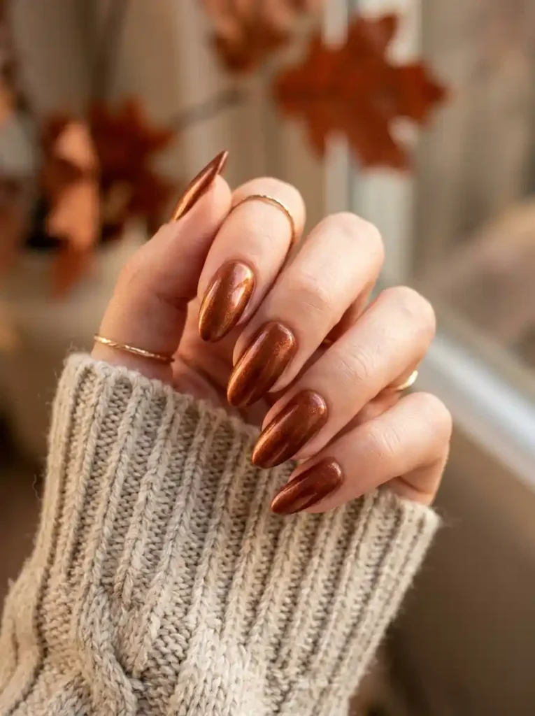 4. Copper Shimmer Nails