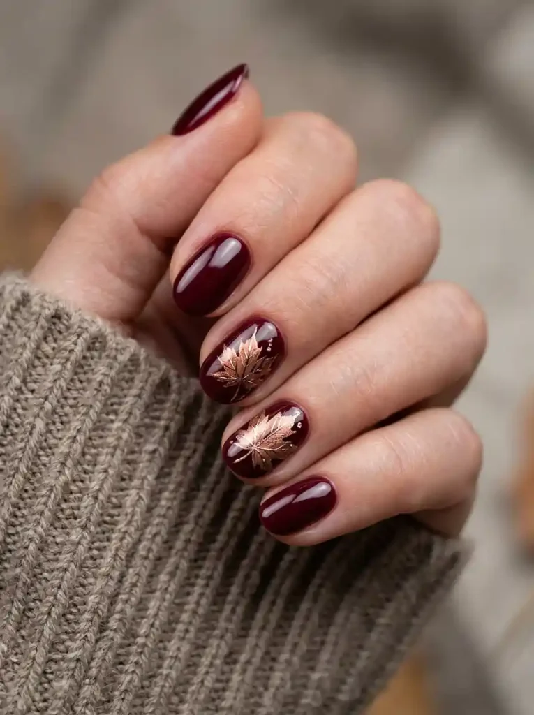 5. Burgundy Leaf Accents