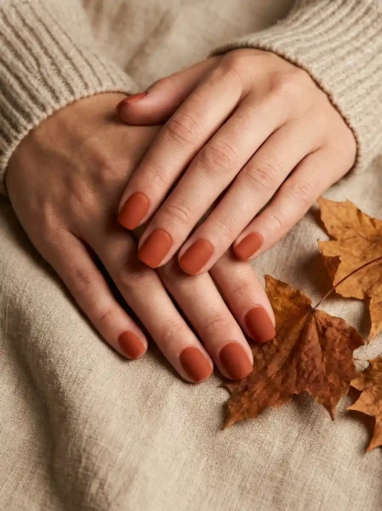 6. Matte Rust Nails