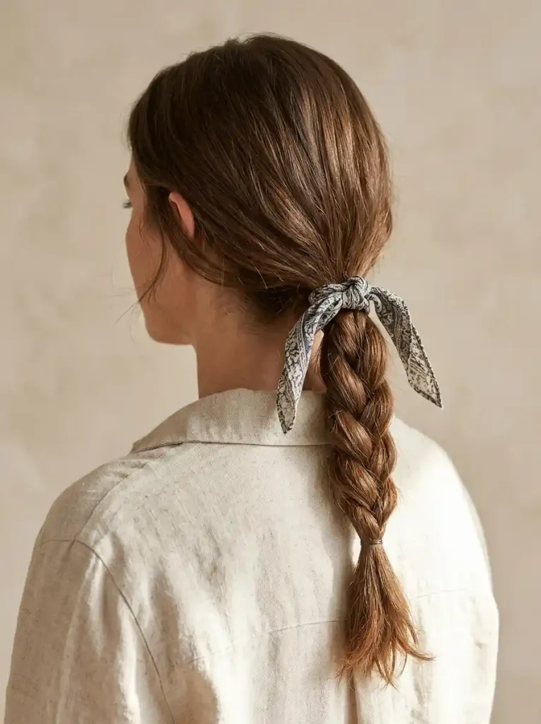 7- Braided Ponytail Bandana