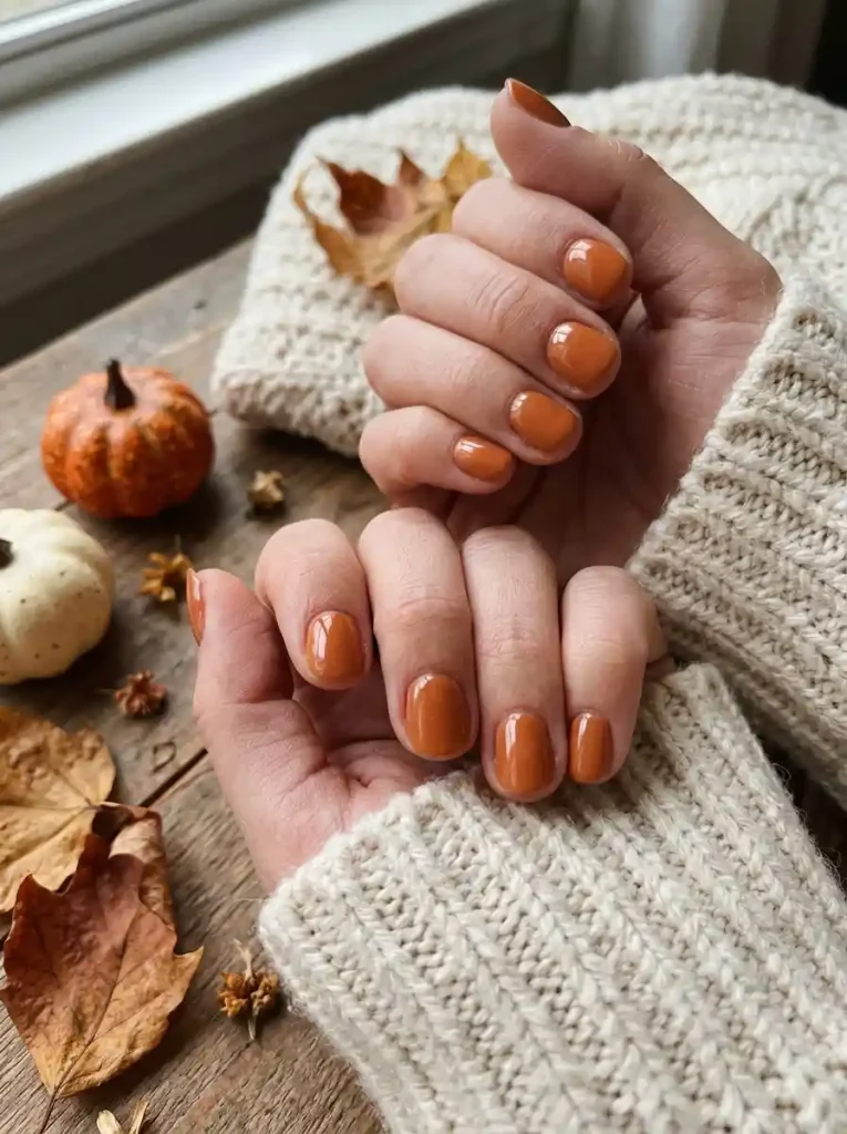 7. Pumpkin Spice Nails
