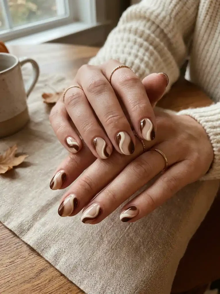 9. Cream and Brown Swirls