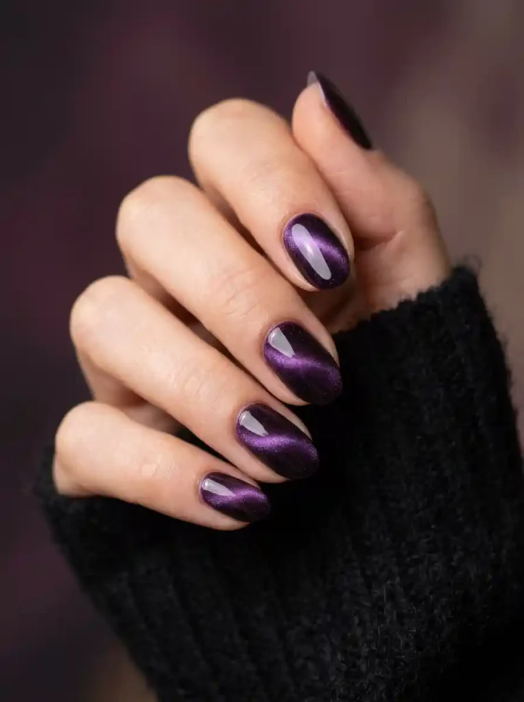9. Plum Velvet Nails